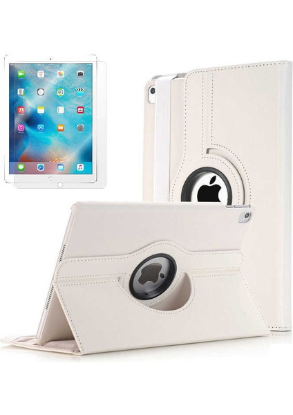 Apple Ipad 6.nesil 9.7" Uyumlu 360 Derece Dönen Standlı Pu-Deri New Case+Ekran Koruyucu