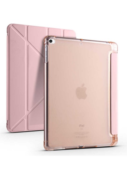 Apple iPad 9.7 2017 Uyumlu Arka ve Ön Kılıf Canpay-Pen Standlı ve Kalem Bölmeli