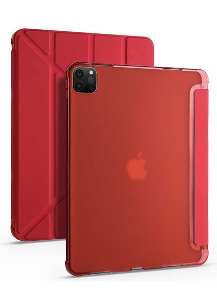 Apple iPad Pro 12.9 2020 Uyumlu Arka ve Ön Kılıf Canpay-Pen Standlı ve Kalem Bölmeli