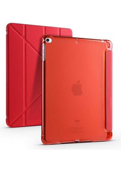 Apple iPad Air 2 9.7" Uyumlu Arka ve Ön Kılıf Canpay-Pen Standlı ve Kalem Bölmeli