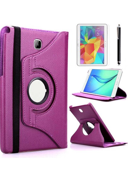 Samsung Galaxy Tab A T580 10.1 Uyumlu 360 Derece Dönen Standlı Pu-Deri New Case+Kalem+Ekran