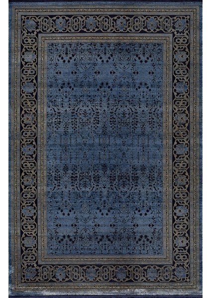 Bella 6463B Lacivert Klasik Desen Makine Halısı