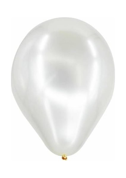 100 Lü Metalik Beyaz Balon