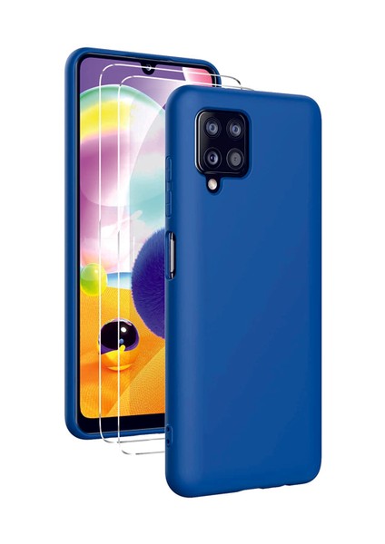 Samsung Galaxy A22 Lacivert Silikon Rubber Kılıf Arka Kapak