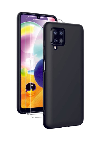 Samsung Galaxy A22 Siyah Silikon Rubber Kılıf Arka Kapak