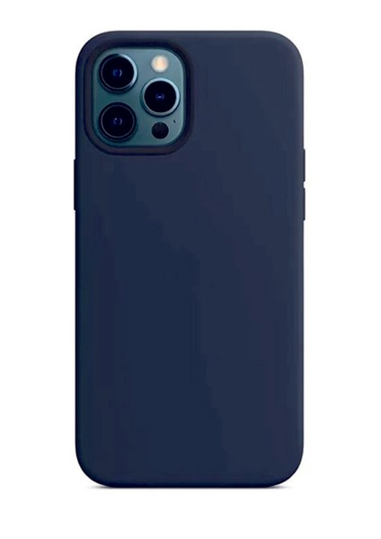 Iphone 12 Pro Max Lacivert Silikon Rubber Kılıf Arka Kapak