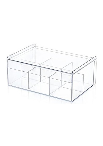 Box Up Şeffaf Kapaklı 6 Bölmeli Çay Kutusu
