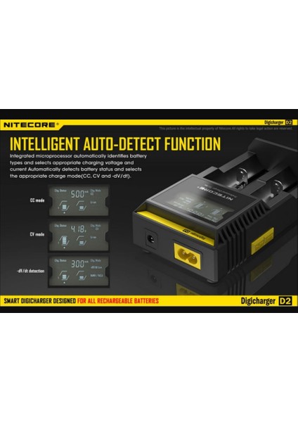 Nitecore D2 Pil Şarj Cihazı