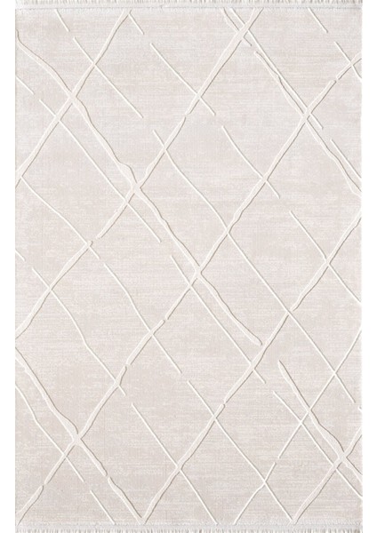 Murano 6430C Krem Kemik Modern Desen Makine Halısı