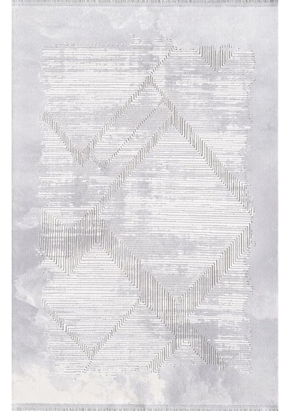 Murano 6431B Krem Gri Modern Desen Makine Halısı