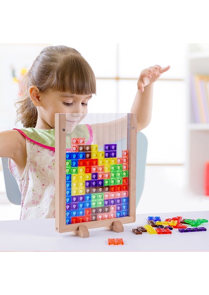 3D Tetris Puzzle Çocuk Eğitici Oyuncaklar (Yurt Dışından)