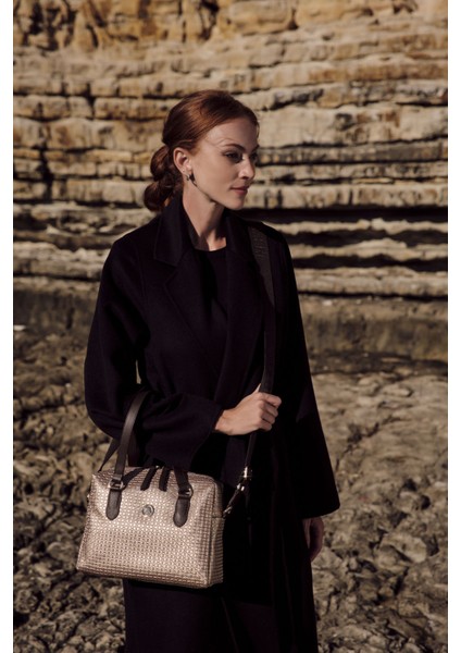 K.altın-Kahve Kadın Omuz Çantası US8442