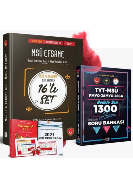 2022 Yeni Baskı2’li Efsane Msü Sınav Seti 16+1 (16’lı Efsane Altın Set + Hedef 1300 Soru Bankası)