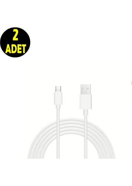 2 Adet 2 Amper  Micro USB Android Cep Telefonu Hızlı Şarj-Data Kablosu Samsung-Htc-Lg-Sony Uyumlu