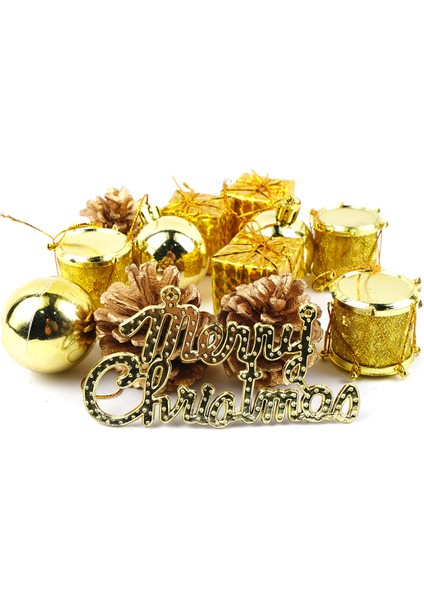 Yılbaşı Çam Ağacı Süs Seti Altın 12'li fiyatları