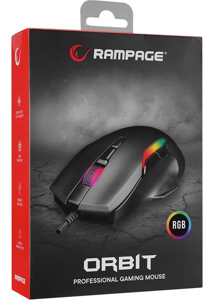 SMX-R45 ORBIT RGB Ledli Makrolu 6400 DPi Drag Click Gaming Pro Oyuncu Mouse