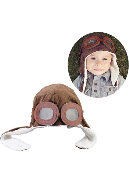 Better Life Bebek Çocuk Unisex Kış Sıcak Aviator Pilot Şapka, Gözlük Desenli Isıtıcı Kış Kulaklığı Şapka Pilot Aviator Cap (Yurt Dışından)