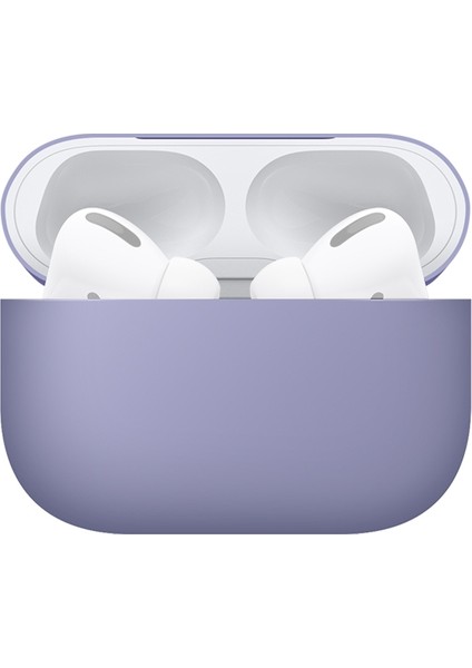 Airpods Pro Katı Renk Silikon Kulaklık Koruyucu Kılıf Mor (Yurt Dışından)