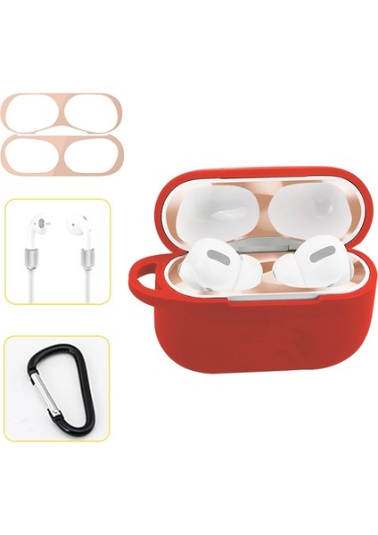 Airpods Pro Silikon Koruyucu Kılıf Kırmızı Altın (Yurt Dışından) modelleri