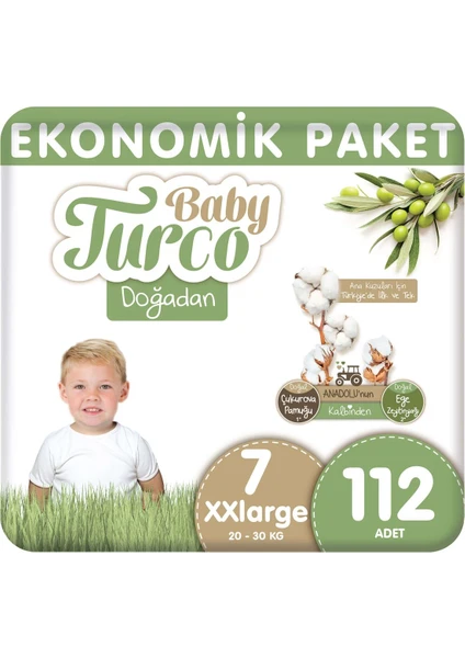 Baby Turco Doğadan Bebek Bezi Xxlarge 7 Numara 28X4 112 Adet.