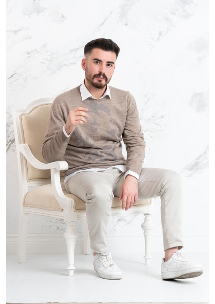 Slimfit Sıfır Yaka Ince Erkek Triko Kazak
