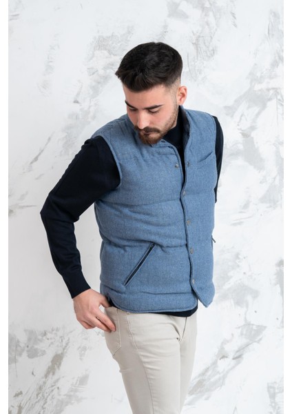 Slimfit Çıtçıtlı Şişme Erkek Yelek
