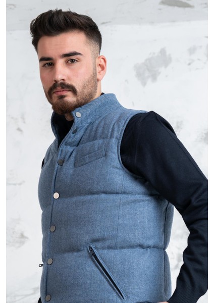 Slimfit Çıtçıtlı Şişme Erkek Yelek