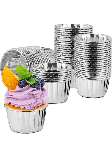 Gümüş Pet Cupcake Kapsülü 0rta Boy 50'li