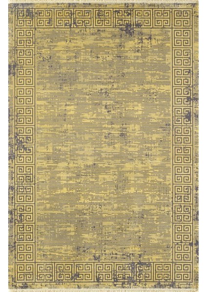 sı Rainbow 5915B Siyah Sarı Modern Desen Makine Halısı