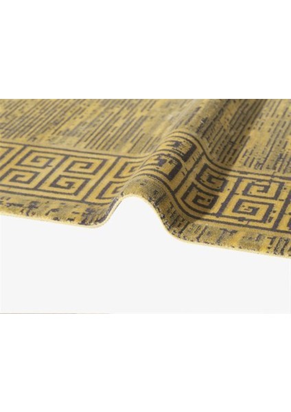 sı Rainbow 5915B Siyah Sarı Modern Desen Makine Halısı modelleri