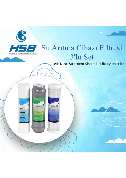 Su Arıtma Cihazı Filtresi 3'lü Set