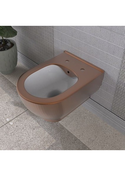 Garcia 53 cm Asma Klozet Içi Beyaz Dışı Bronz