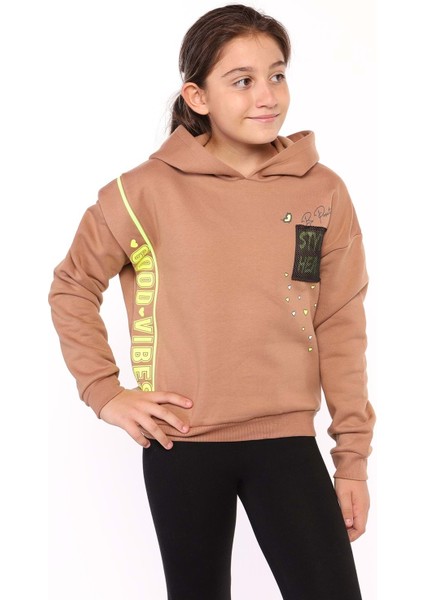 Toontoy Kız Çocuk Içi Pamuklu Baskılı Sweatshirt