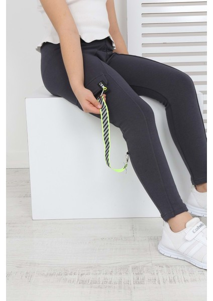 Toontoy Kız Çocuk Tek Yanı Cepli Tayt modelleri