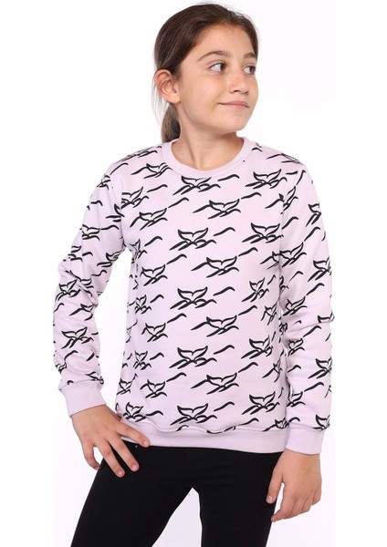 Toontoy Kız Çocuk Komple Balık Kuyruğu Baskılı Sweatshirt