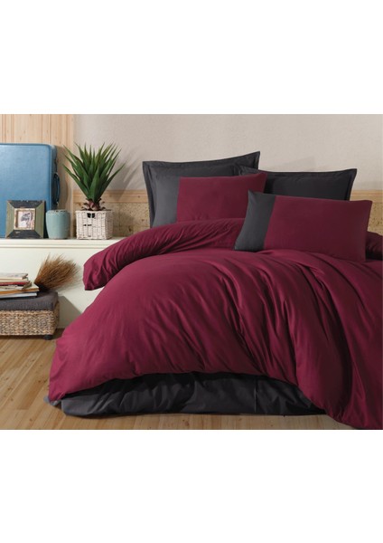 Ranforce Tek Kişilik Nevresim Takımı Pure V6 Bordo