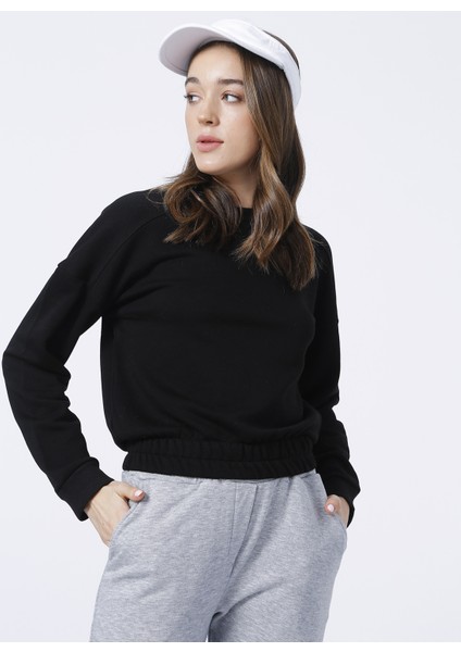 Bisiklet Yaka Siyah Kadın Sweatshirt - LARRY fiyatları