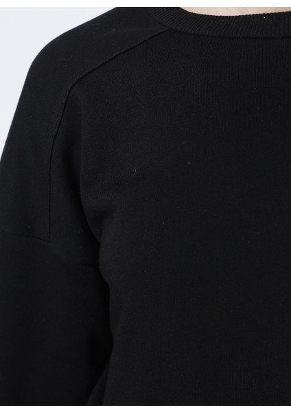Bisiklet Yaka Siyah Kadın Sweatshirt - LARRY modelleri