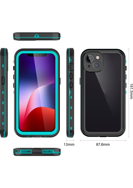 Darbeye Dayanıklı Su Geçirmez Pc + Tpu Kılıf iPhone 13 Mavi (Yurt Dışından) fiyatları
