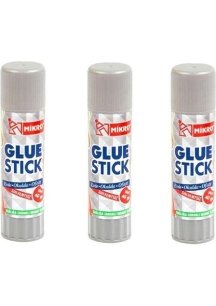 Glue Stick Yapıştırıcı Mikro Katı Yapıştırıcı 40 gr 3'lü