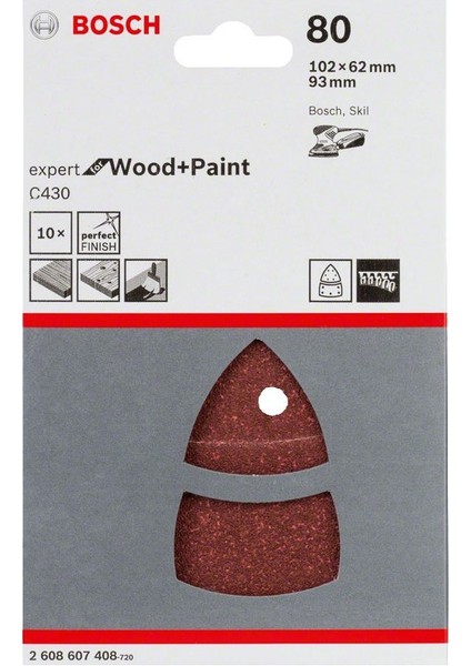 Expert Ahşap Zımpara 102X62/93X93 mm 80 Kum 2608607408 fiyatları