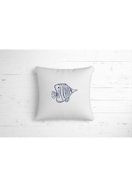 Kırlent Marin 45 x 45 cm Çift Tarafı Baskılı Kırlent Yastık Kılıfı