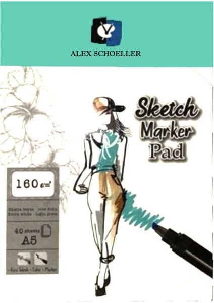 Alex Schoeller Sketch Marker Defteri Pad 160 gr A5 40 Yaprak