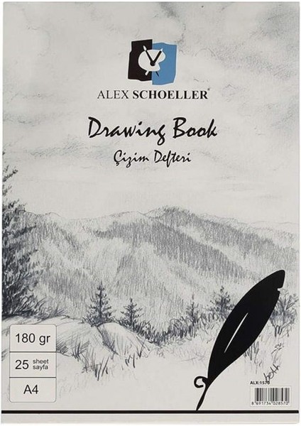 Drawing Book Eskiz Çizim Defteri 180 gr A4 25 Yaprak