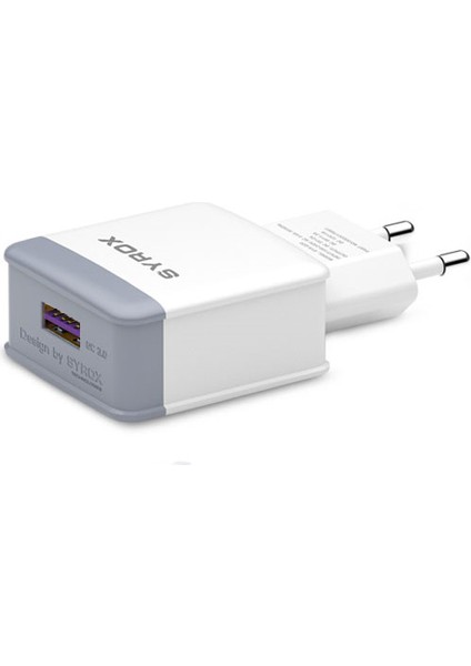 Q33 Hızlı USB Duvar Şarj Adaptörü (Başlık) 3.0A 18W - Beyaz