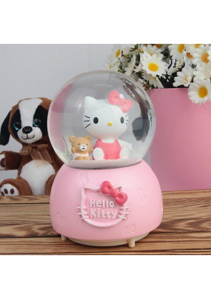 Otomatik Püskürtmeli Kar Küresi Müzikli Işıklı Hello Kitty Yazılı Büyük Boy fiyatları