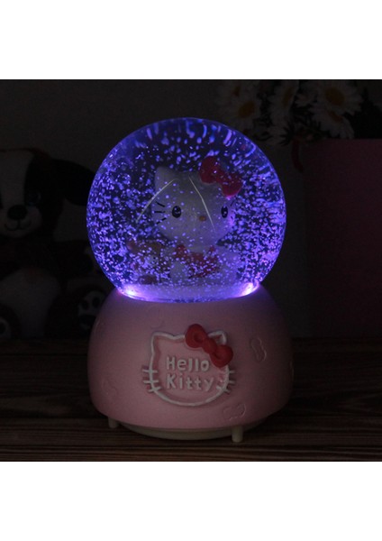 Otomatik Püskürtmeli Kar Küresi Müzikli Işıklı Hello Kitty Yazılı Büyük Boy modelleri