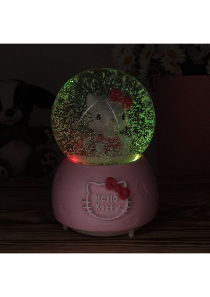 Otomatik Püskürtmeli Kar Küresi Müzikli Işıklı Hello Kitty Yazılı Büyük Boy indirimleri