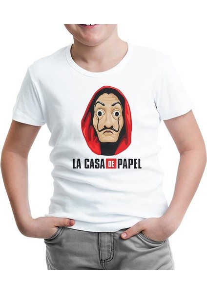 La Casa De Papel - Dali Mask Beyaz Çocuk Tshirt