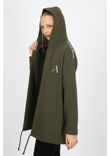 Kapüşonlu Omuz Detaylı Uzun Hırka (B21-30305) modelleri